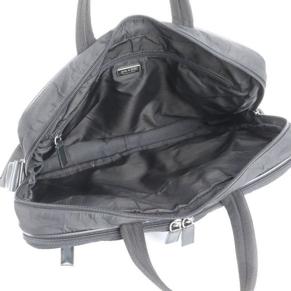 Prada Tessuto Nylon Triangle Logo Leather 2WAY Business Bag Crossbody Shoulder - Picture 7 of 9